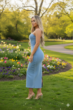 WOMEN FASHION LONG MAXI DENIM DRESS