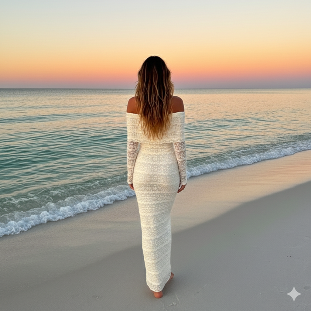 25 Edition – Elegant Off-Shoulder Lace Maxi Dress (Socialite Style)