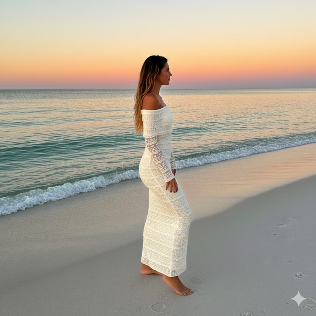 25 Edition – Elegant Off-Shoulder Lace Maxi Dress (Socialite Style)