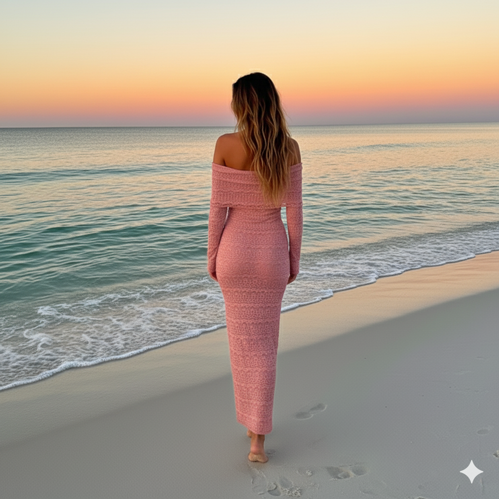 25 Edition – Elegant Off-Shoulder Lace Maxi Dress (Socialite Style)