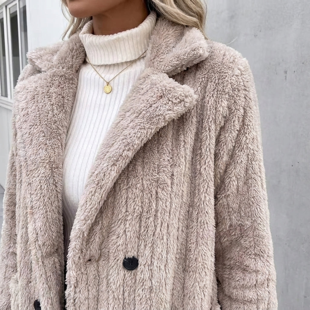 Plush Lapel Cardigan