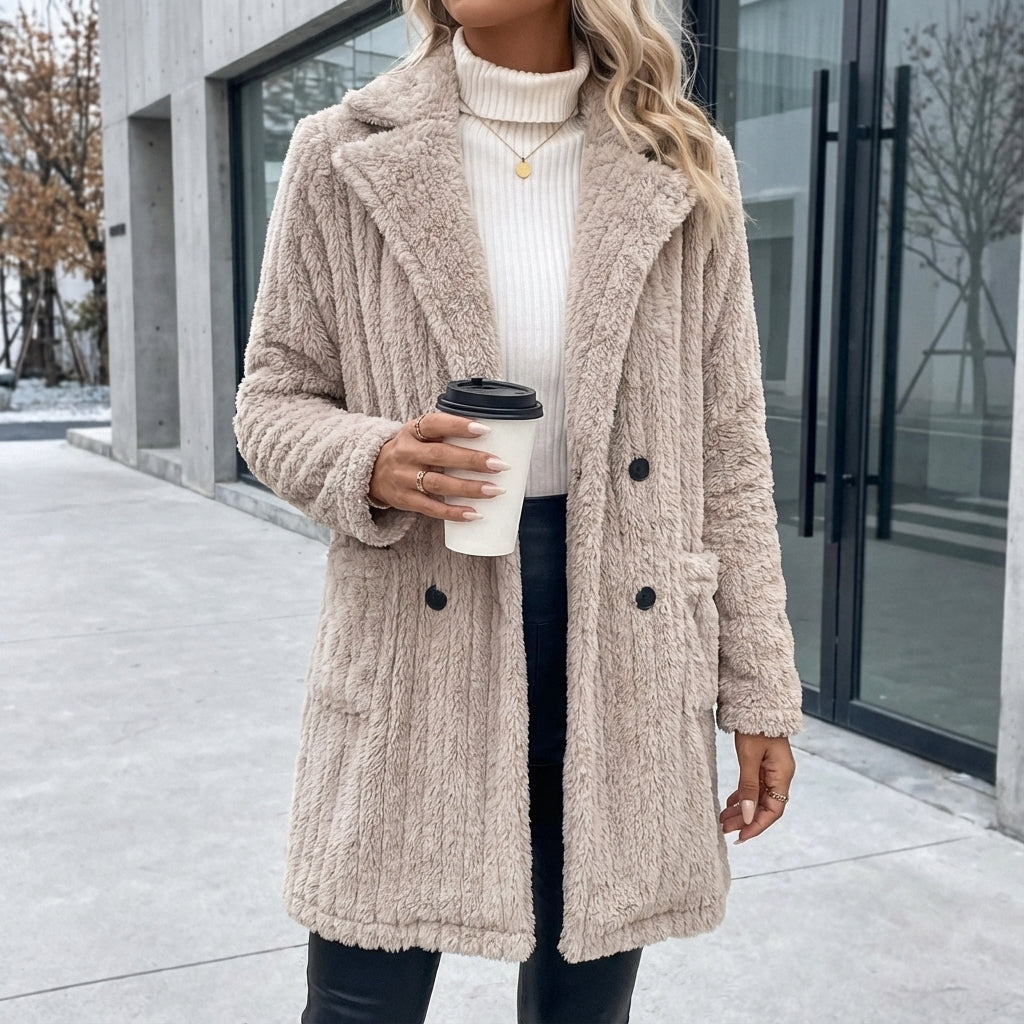 Plush Lapel Cardigan